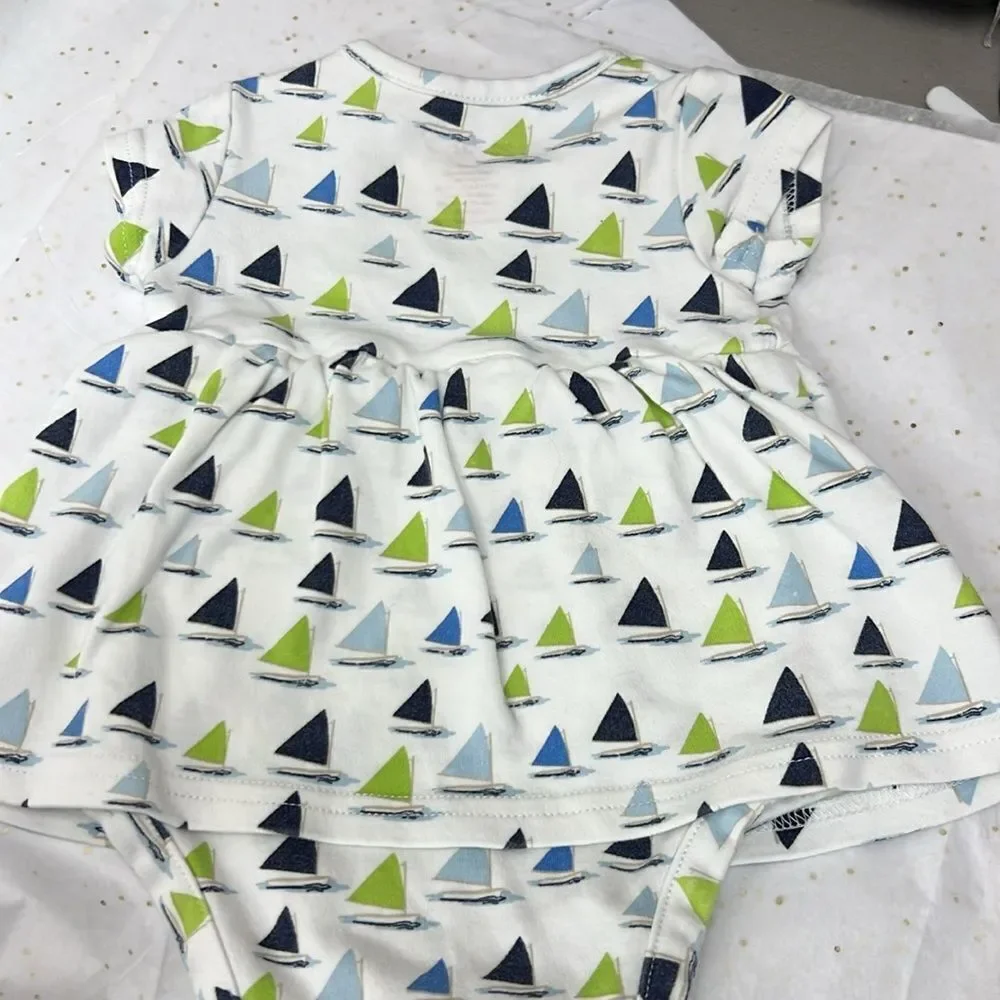Zutano knit dress with sailboats EUC size 6 m